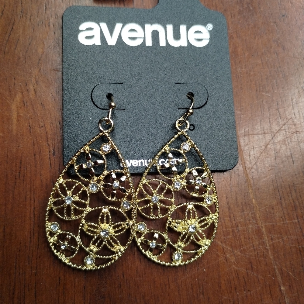 New Avenue Gold Tone Teardrop Earrings